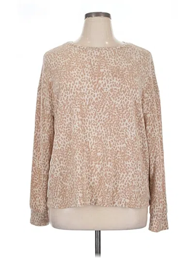 Pre-owned Time And Tru Long Sleeve T-shirt In Tan