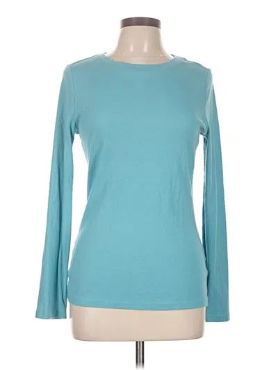 Pre-owned Time And Tru Long Sleeve T-shirt In Teal