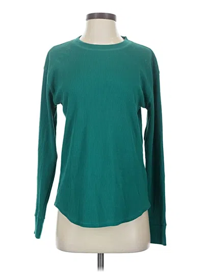 Pre-owned Time And Tru Long Sleeve T-shirt In Teal
