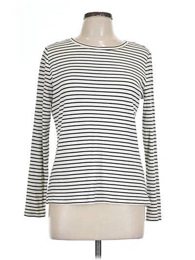 Pre-owned Time And Tru Long Sleeve T-shirt In White