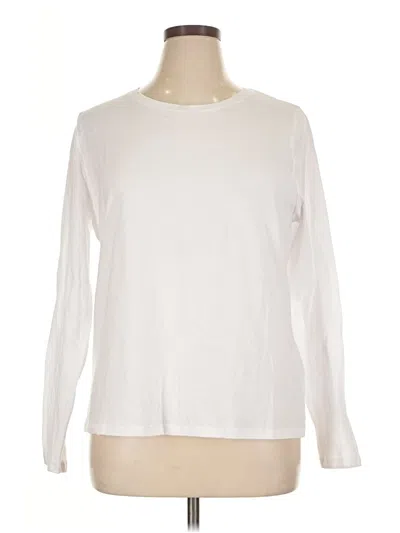 Pre-owned Time And Tru Long Sleeve T-shirt In White