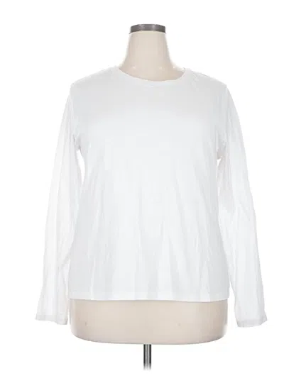 Pre-owned Time And Tru Long Sleeve T-shirt In White