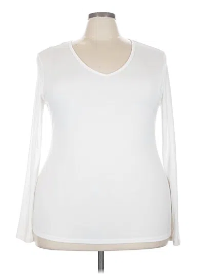 Pre-owned Time And Tru Long Sleeve T-shirt In White