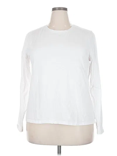 Pre-owned Time And Tru Long Sleeve T-shirt In White