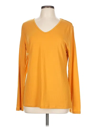 Pre-owned Time And Tru Long Sleeve T-shirt In Yellow