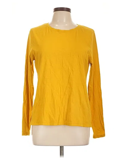 Pre-owned Time And Tru Long Sleeve T-shirt In Yellow