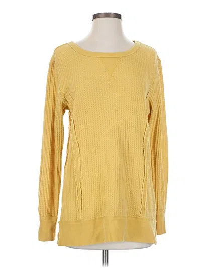 Pre-owned Time And Tru Long Sleeve T-shirt In Yellow