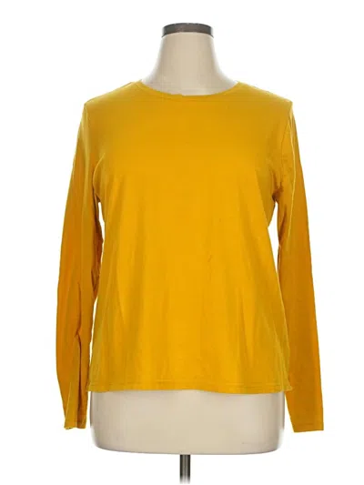 Pre-owned Time And Tru Long Sleeve T-shirt In Yellow