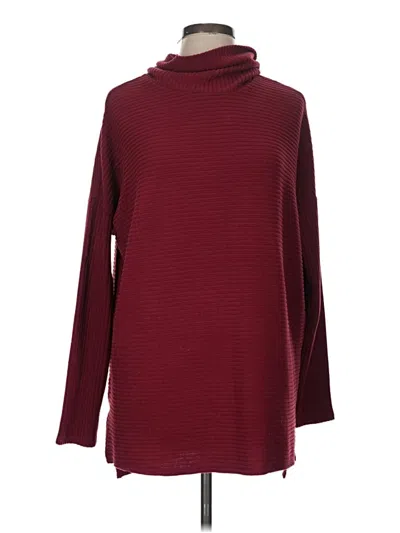 Pre-owned Time And Tru Long Sleeve Turtleneck In Burgundy