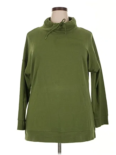 Pre-owned Time And Tru Long Sleeve Turtleneck In Green