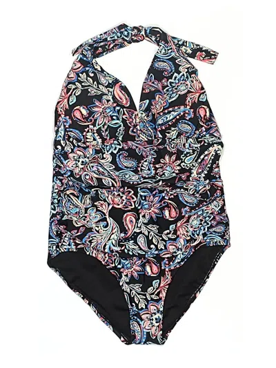 Pre-owned Time And Tru One Piece Swimsuit In Black