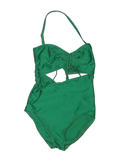 Pre-owned Time And Tru One Piece Swimsuit In Green