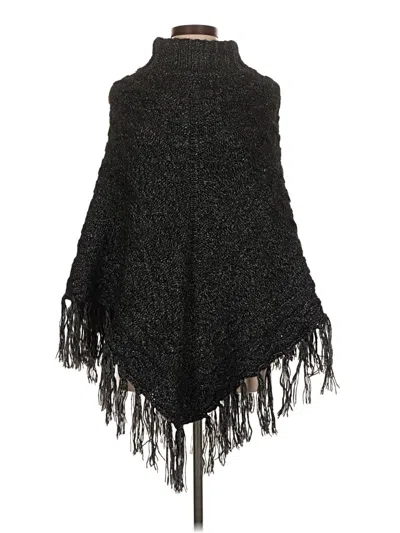 Pre-owned Time And Tru Poncho In Black