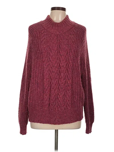 Pre-owned Time And Tru Pullover Sweater In Burgundy