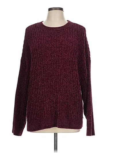 Pre-owned Time And Tru Pullover Sweater In Burgundy
