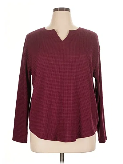 Pre-owned Time And Tru Pullover Sweater In Burgundy