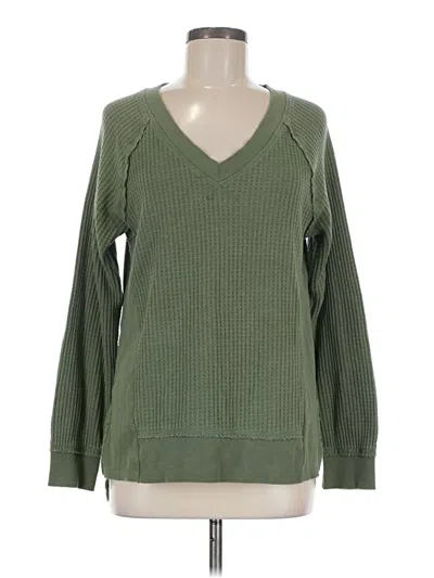 Pre-owned Time And Tru Pullover Sweater In Green