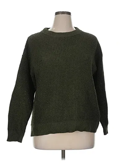 Pre-owned Time And Tru Pullover Sweater In Green