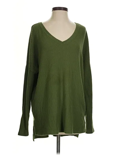 Pre-owned Time And Tru Pullover Sweater In Green