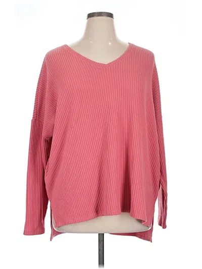 Pre-owned Time And Tru Pullover Sweater In Pink