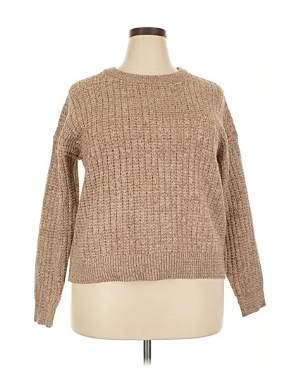Pre-owned Time And Tru Pullover Sweater In Tan