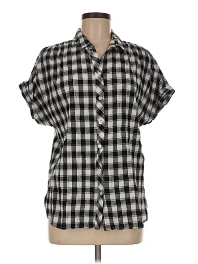 Pre-owned Time And Tru Short Sleeve Blouse In Black
