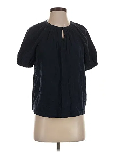 Pre-owned Time And Tru Short Sleeve Blouse In Black