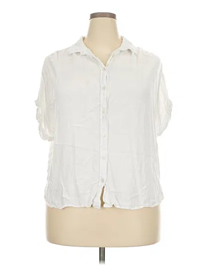 Pre-owned Time And Tru Short Sleeve Blouse In Ivory