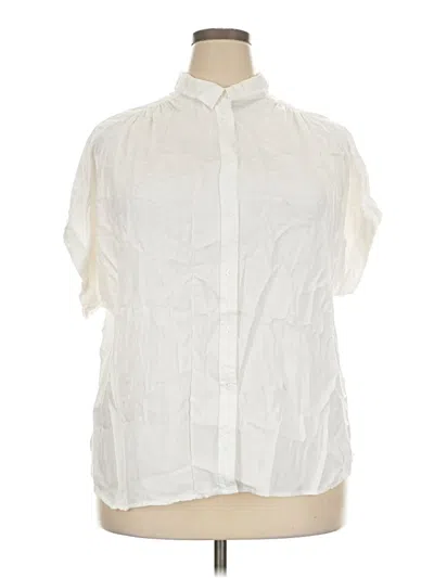 Pre-owned Time And Tru Short Sleeve Blouse In Ivory