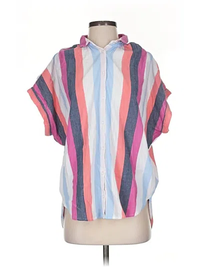 Pre-owned Time And Tru Short Sleeve Blouse In Pink