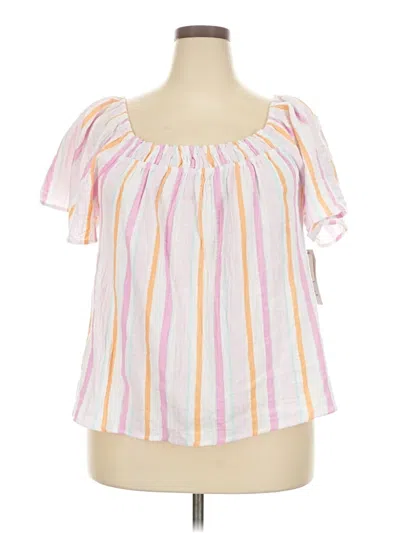 Time And Tru Short Sleeve Blouse In Pink