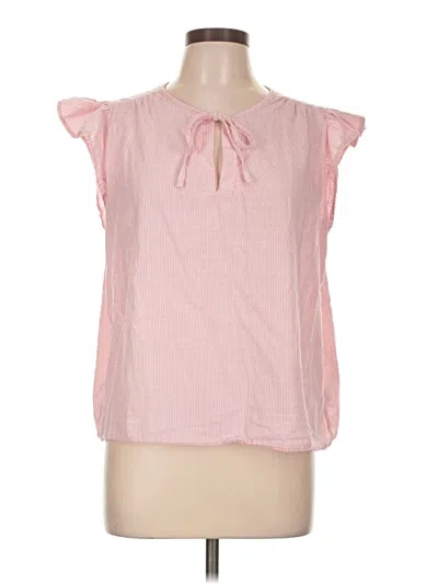 Pre-owned Time And Tru Short Sleeve Blouse In Pink