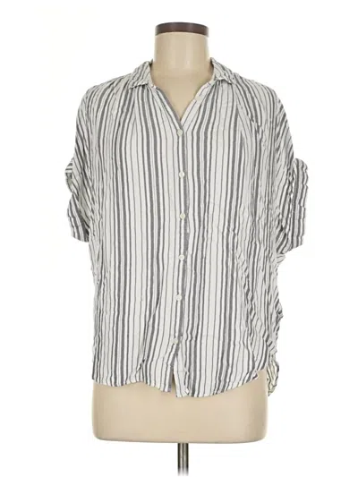 Pre-owned Time And Tru Short Sleeve Blouse In Silver