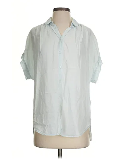 Pre-owned Time And Tru Short Sleeve Blouse In White