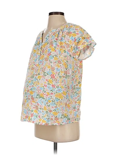 Pre-owned Time And Tru Short Sleeve Blouse In Yellow