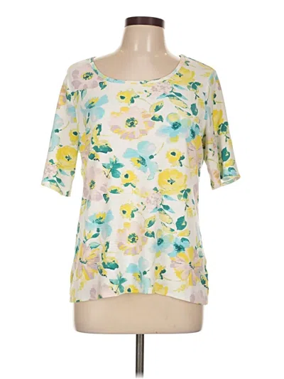 Pre-owned Time And Tru Short Sleeve Blouse In Yellow