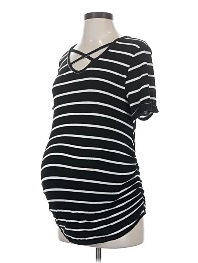 Pre-owned Time And Tru Short Sleeve Polo Shirt In Black