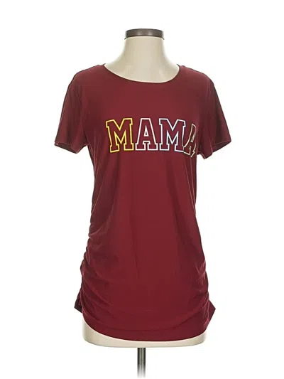 Pre-owned Time And Tru Short Sleeve T-shirt In Burgundy