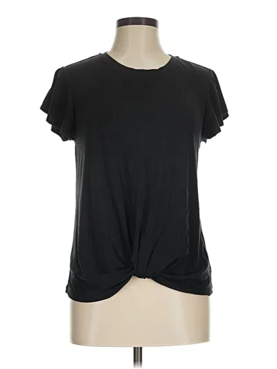 Pre-owned Time And Tru Short Sleeve Top Black Keyhole Neckline Tops