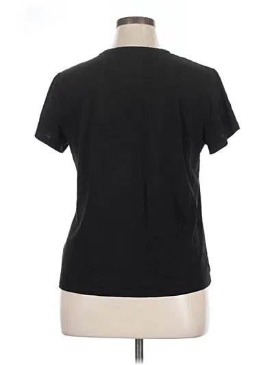 Pre-owned Time And Tru Short Sleeve Top Black Scoop Neck Tops