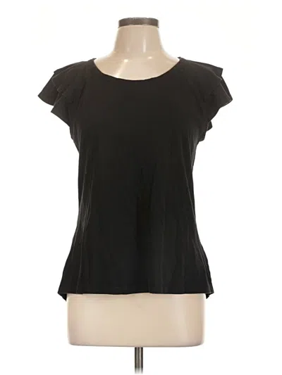 Pre-owned Time And Tru Short Sleeve Top Black Scoop Neck Tops