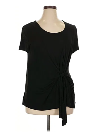 Pre-owned Time And Tru Short Sleeve Top Black Sweetheart Neckline Tops