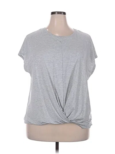 Pre-owned Time And Tru Short Sleeve Top Gray Crew Neck Tops