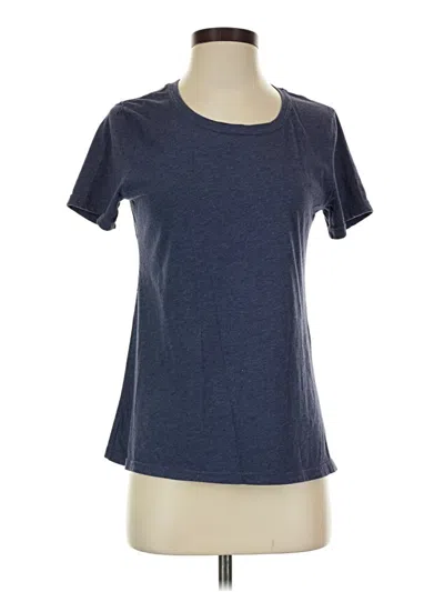 Pre-owned Time And Tru Short Sleeve Top Gray Crew Neck Tops