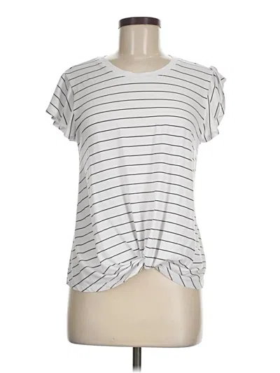 Pre-owned Time And Tru Short Sleeve Top Silver Keyhole Neckline Tops