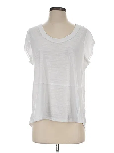 Pre-owned Time And Tru Short Sleeve Top White Scoop Neck Tops