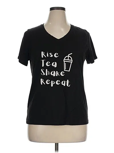 Pre-owned Time And Tru Short Sleeve T-shirt In Black