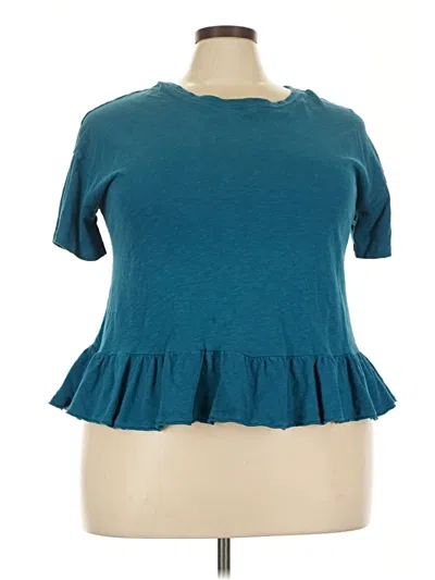 Pre-owned Time And Tru Short Sleeve T-shirt In Blue
