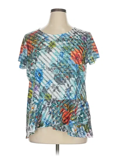 Pre-owned Time And Tru Short Sleeve T-shirt In Blue