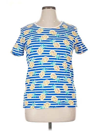 Pre-owned Time And Tru Short Sleeve T-shirt In Blue